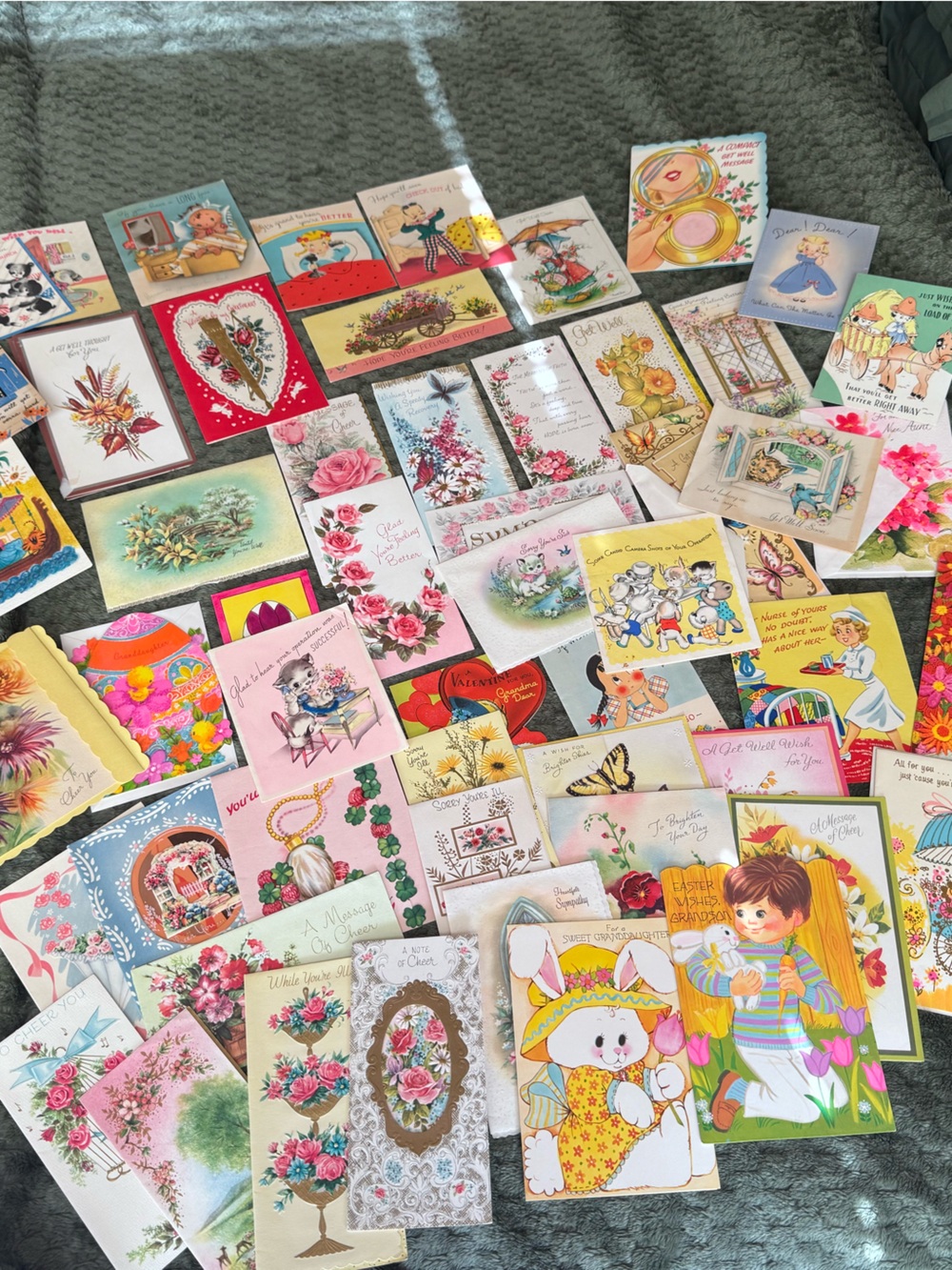 Vintage greeting card lot 50 plus cards Ephemera Stationary Scrapbook